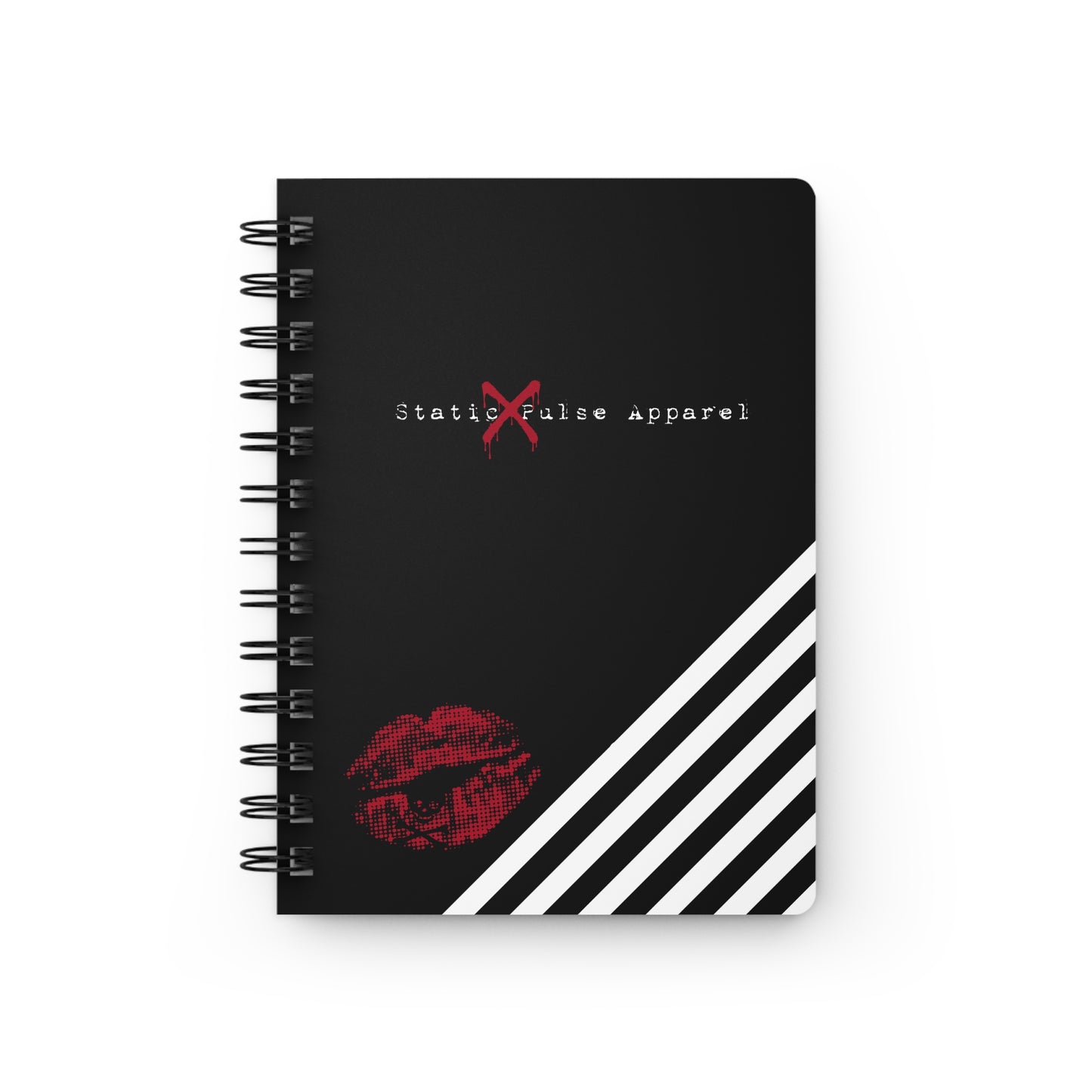 Stripes and Lips Spiral Bound Journal