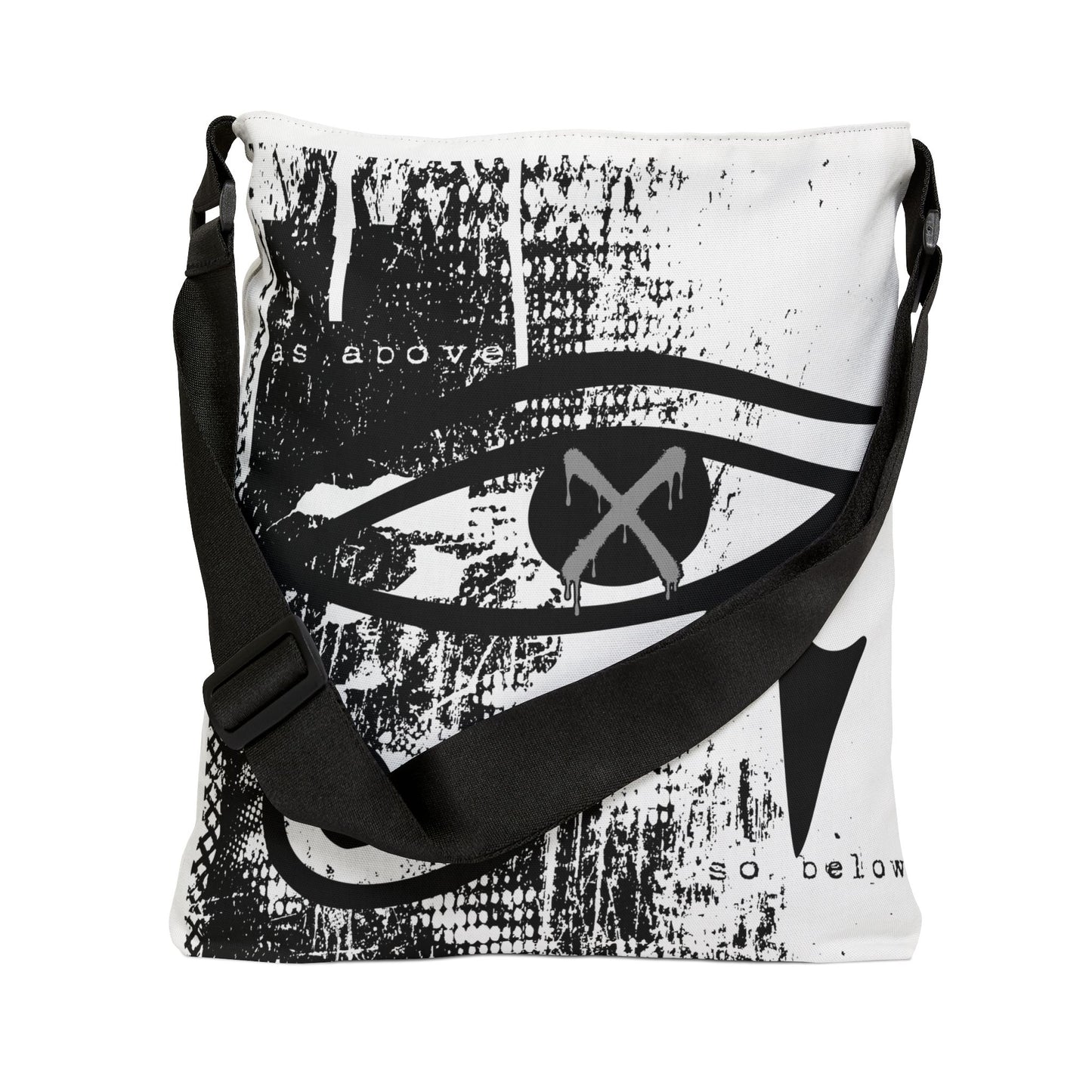 Eye of Horus Halftone Splash white Adjustable Tote bag